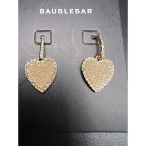 BaubleBar Drusy Heart Earrings